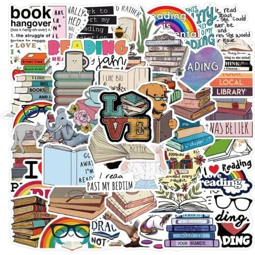 50pcs Reading Graffiti Stickers Cute Cartoon Decals Toy Book Notebook Scrapbook Laptop Luggage Car Stationery Kid Stickers