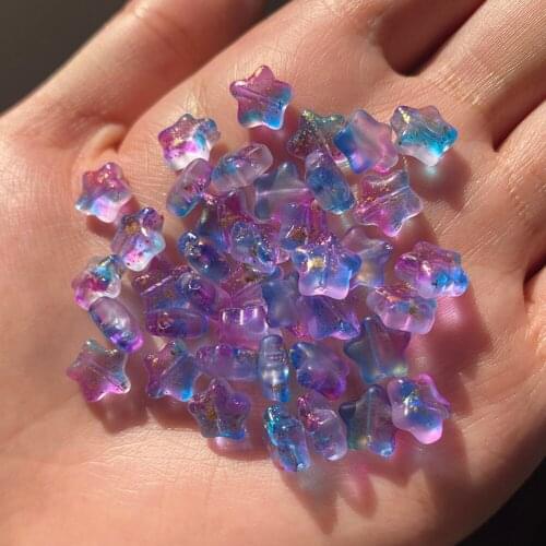 8*8*4mm 20pcs Czech Crystal Beads Crystal Blue Purple Glass Star Shape Beads For Jewelry Making Necklaces Earrings Best Quality