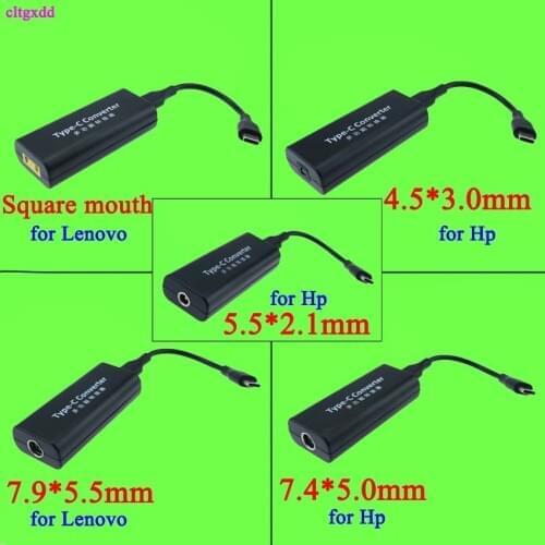 Laptop Power Jack Connector Dc Adapter Charger Converter for Lenovo Hp Asus Laptop 7.4*5.0mm 20V 2.25A to USB Type C Adaptor
