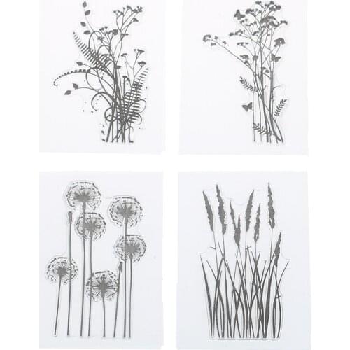 Accessories For Scrapbooking Photo Album Painting Toy Silicone Flower Grass Transparent Silicone Clear Stamps Inkpad Stamper
