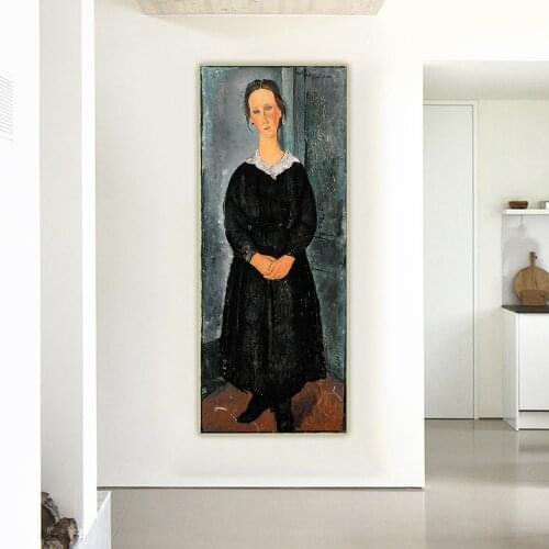 Amedeo Modigliani《The Young Maid .1918》Canvas Oil Painting Artwork Aesthetic Poster Picture Wall Hanging Decor Home Decoration