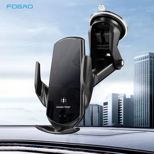 Automatic Clamping 15W Qi Car Wireless Charger for iPhone 12 11 Pro XS XR X 8 Samsung S21 S20 Magnetic USB Charging Phone Holder