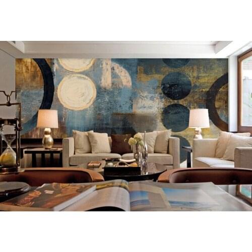 Custom large murals, circle art retro wallpaper,hotel restaurant living room TV wall bedroom wallpaper