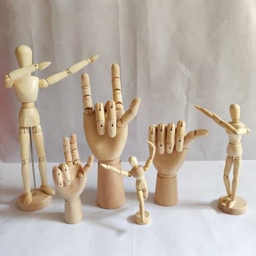 European Style Wooden Art Model Decoration Articulated Hand Dolls Home Living Room Decoration Desktop Decorations Artwork Retro
