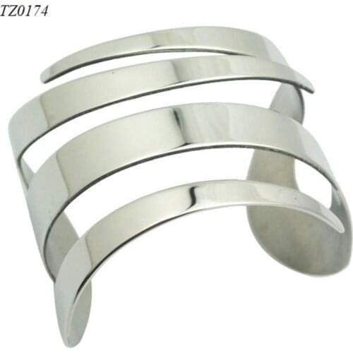 Hot Selling Punk Style Wide Cuff Bangles Bracelet 316l Stainless Steel Opened Cuff Bangles Bracelet Jewelry