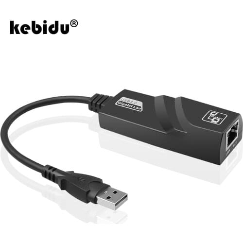 Kebidu Super Speed USB 3.0 to Gigabit Ethernet Network Card Adapter 10/100/1000Mbps RJ45 Wired Lan for laptop external