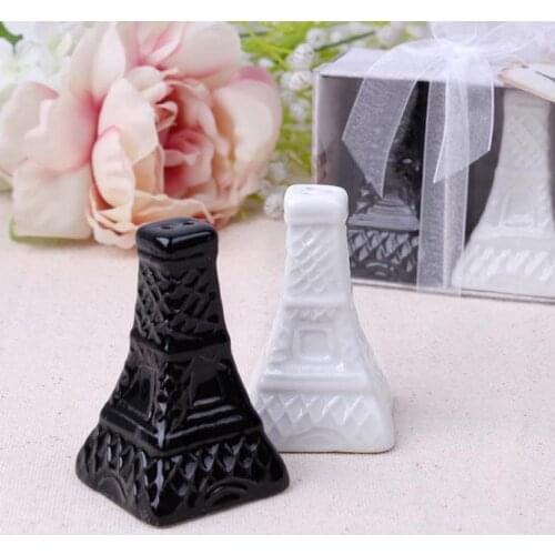 100pcs(50sets)/Lot Tower Ceramic Salt and Pepper Shakers Wedding Decorations Favors and Event Party Supplies SN1183
