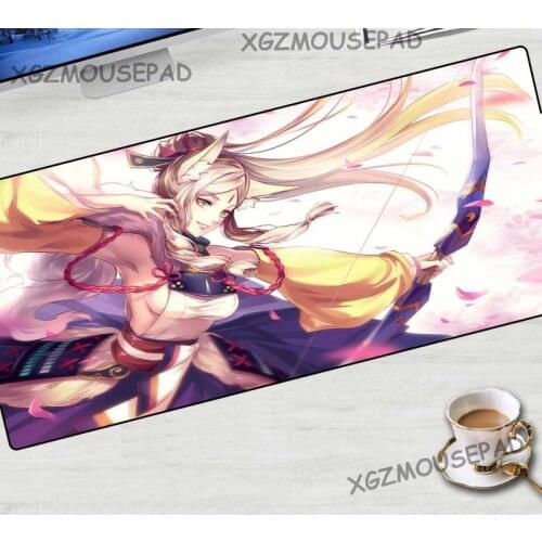 XGZ Anime Red Gaming Keyboard Mouse Pad Large Precision Lock Egde Cute Sexy Girl Computer Desk Mat Fabric Non-slip Rubber 70x30