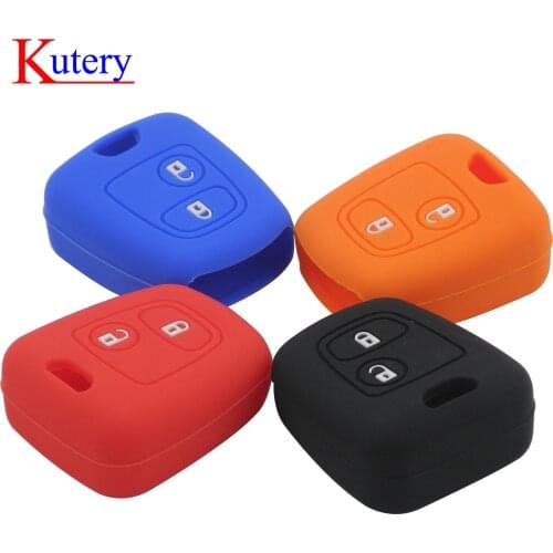 Kutery Coloful Silicone Car Key Case For Peugeot 206 307 207 408 For Citroen C2 C3 C4 Iran Toyota Skin Rubber Key Cover