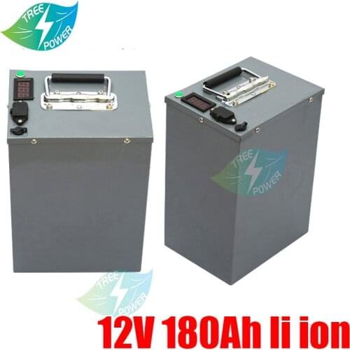 12V 180AH Li ion Battery Pack Deep Cycle 3.7V Sealed Lithium Rechargeable Cell BMS 3S Bluetooth UPS Power not 200Ah
