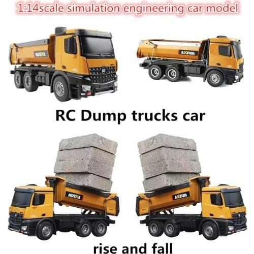1:14 Scale Simulation Engineering Car Model 2.4G 10CH RC Dump Trucks Car Can Load 10KG Self-Unloading 4KG With Sound Effect