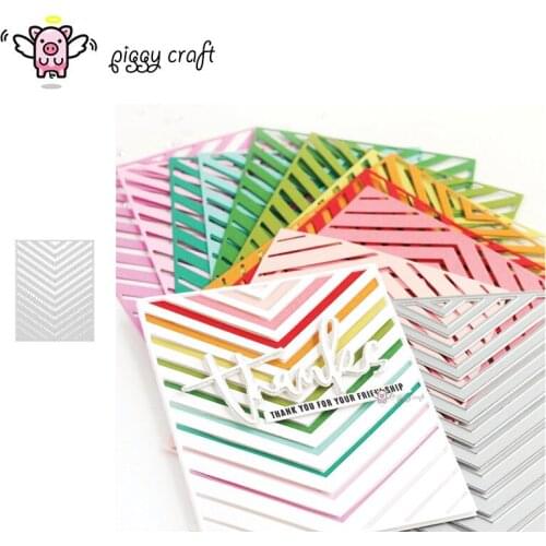 Piggy Craft metal cutting dies cut die mold Line rectangle frame Scrapbook paper craft knife mould blade punch stencils dies