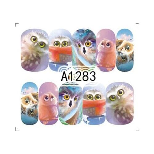 Owl Baby Animal Nail stickers art decorations slider adhesive Water Transfer decals manicure lacquer accessoires polish foil