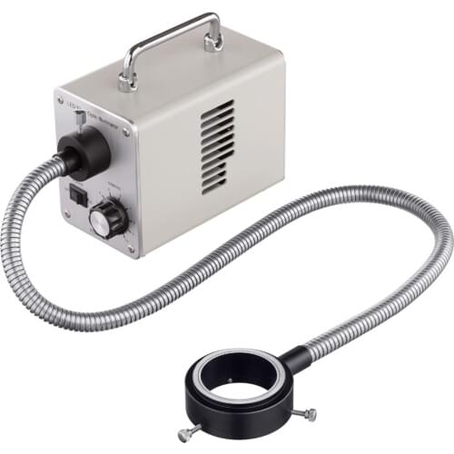 AmScope 50W LED Fiber Optic O-Ring Light Microscope Illuminator LED-50WR