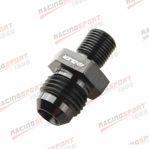 AN-6 AN6 -6AN Male To 1/8" BSP BSPP Straight Adapter Aluminum Black