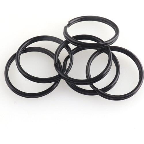 Split Ring 25mm Black Jump Ring 10pcs Key Chain Key Ring Iron Round Ring DIY Accessories Jewelry Charm Purse Handbag Hardware