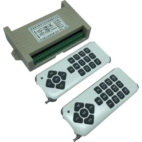 DC 12V 18CH Relay Remote Switch 18 Relay Receiver 18 Button Remote Transmitter Contact RX TX ASK Light Lamp Smart Home Wireless