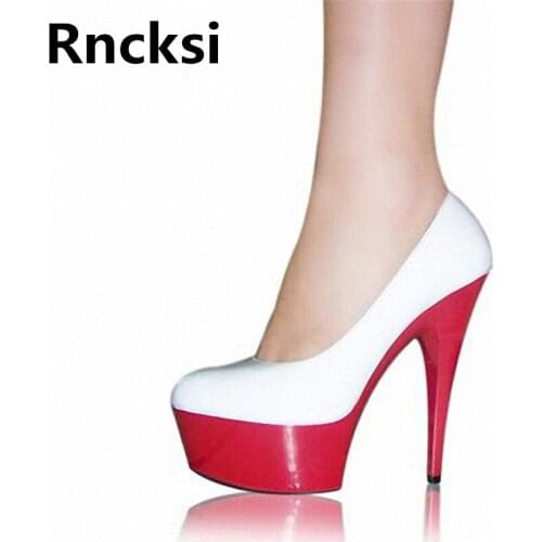 Rncksi Slip On New Women High-Heeled Platform Pole Dance Shoes Fashion Shoes 15cm Stiletto Heel Ankle Womens Pumps
