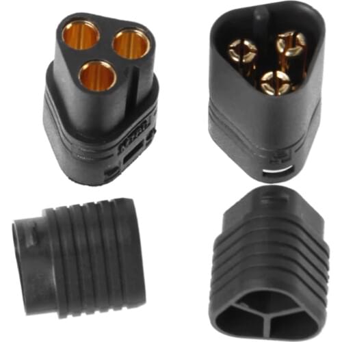 1 Pair MT60 3.5mm 3 Pole Bullet Connector Plug Male & Female For RC ESC to Motor JUN5-A