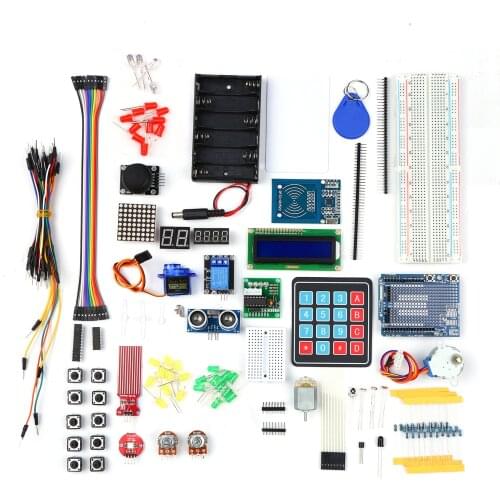 Starter Kit Electronic Beginner Learning Kit with Sensors Jumper Wire LED Electronics Component Replacement for Arduino UNO R3