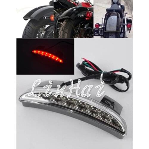 Motorcycle Clear Lens Rear Fender Edge LED Tail Light Fits For Harley Iron 883 XL883N XL1200N Chopped