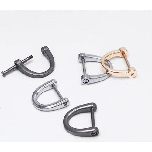 5pcs Stainless steel D-ringshackle Clasp Buckle Keychain Ring Hook screw pin joint Connecter Bag Strap Leathercraft Parts