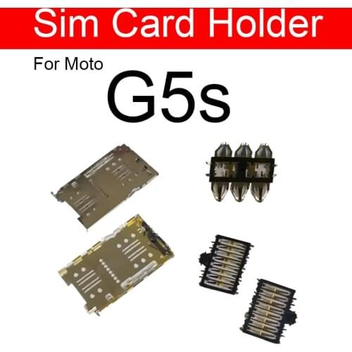 1 Set SIM & SD Card Tray For Moto Motorola G5s Memory Card Holder Sim Adapter Slot Socket Flex Ribbon Cable Repair Replacement