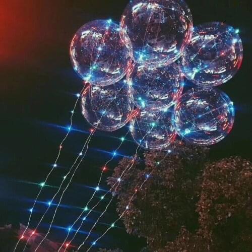 100set 18inch Luminous Led Balloon 3M LED Air Balloon String Lights Round Bubble Helium Balloons Kids Toy