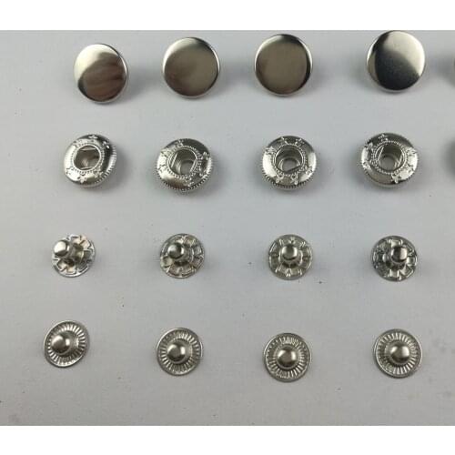 100 Pcs Black Silver Metal Snap Buttons Fasteners Press Button Stainless Steel Stud Sewing Accessories Buttons Scrapbooking