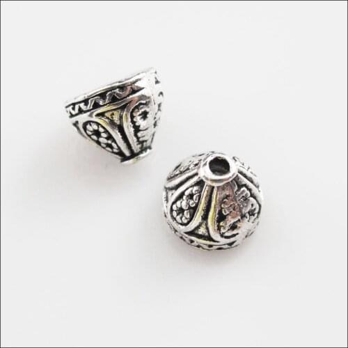 20 New Charms Tibetan Silver Tone Flower Cone End Bead Caps 7.5x9mm