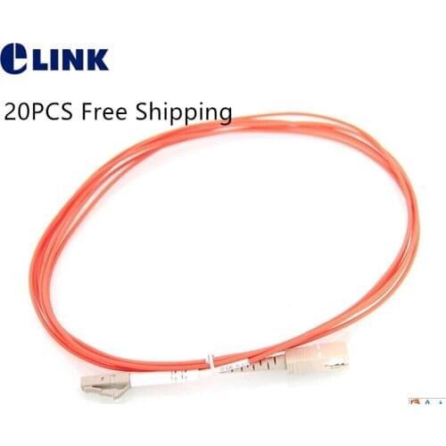 20pcs SC TO LC fiber patchcords Multimode Simplex 2.0mm 62.5/125um cable 1 2 3 5 7 10 Mtr optical fibre jumper free shipping ELI