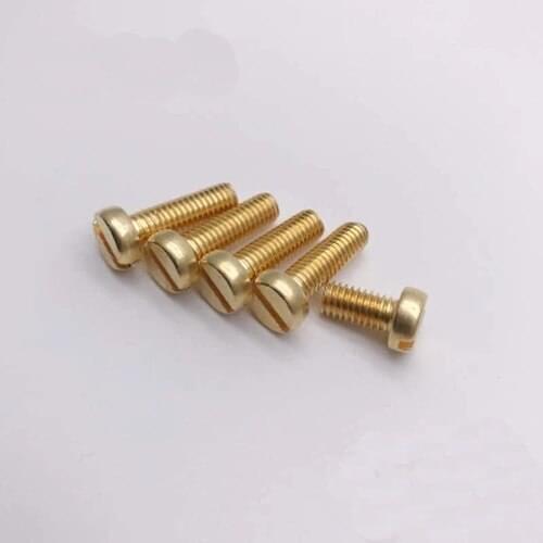 3pcs M8 brass Mechanical screw Round head bolt Slotted screws one line socket Cylindrical heads bolts 10mm-40mm Length