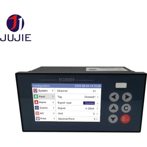 4 Channels Data Logger Chart Recorder Color Screen PT100 0-5V 0-10V Analog Relay Temperature Pressure Current Voltage 24VDC