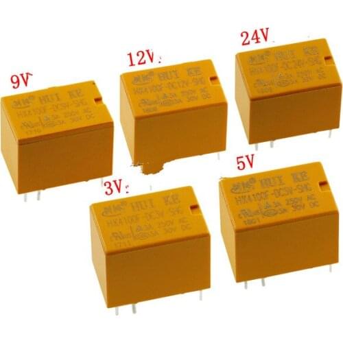 5pcs relay HK4100F-DC12V-SHG HK4100F-DC5V-SHG 6pin 3A 3V/9V/24V relay