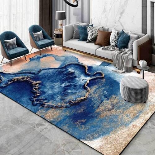 Abstract Watercolor Blue Carpet Ink Wash Living Room Anti-slip Carpet Kitchen Anti-fouling Carpet Anti-slip Mat 120x160cm Rugs