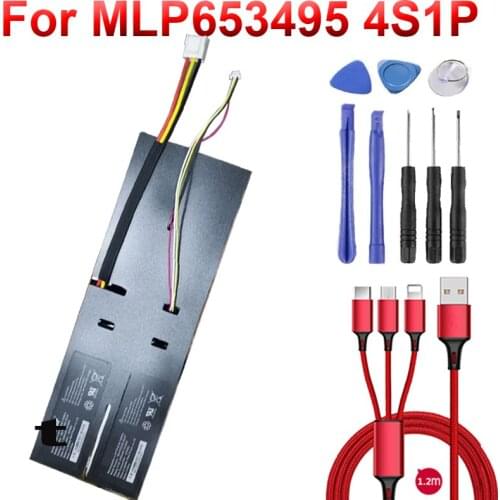 14.8V 2000mAh battery For McNair MLP653495 4S1P +USB cable+toolkit