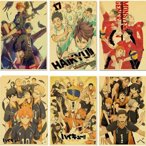 Anime Haikyuu!! Vintage Retro Posters Art Movie Painting Kraft Paper Prints Home/ Room/Bar Decor Wall Stickers