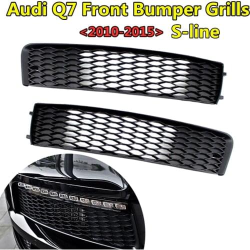 Car-styling Front Lower Bumper Grille Racing Grills For Audii Q7 S Line 2010 2011 2012 2013 2014 2015 ABS Replacement Accessory