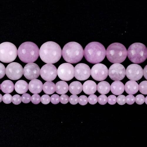 Natural Purple Angelite Jades Stone Beads Round Loose Spacer Beads For Jewelry Making DIY Bracelet Handmade 6/8/10/12mm