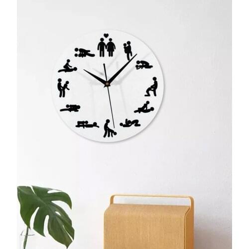 24 Hours Sexual Positions Quartz Wall Clock Adult Sex Game Wall Watch Sex Watch Wall Hanging Clock Friends Gift