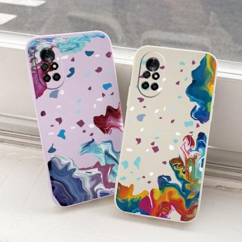 Oil Painting Color Block Protection Case For Huawei Nova 8 7 Pro SE 6 SE Soft Phone Cover For 5 Pro 5Z 5I 5Ipro 5T 4 4E Case