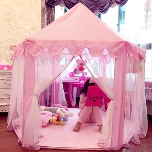 Kids Playhouse Princess Pink Castle Tents Portable Boys Girls Indoor Outdoor Garden Folding Play Tent Lodge Balls Pool Dropship