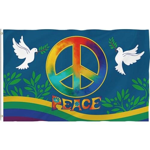 Bonsai Tree Peace Flag Vivid Color and Stitched Peace Flags with Brass Grommets for Indoor Outdoor Decoration
