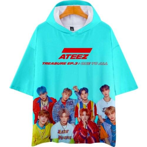 3D ATEEZ Printed k-pops tshirt summer Women/Men Summer Short Sleeve streetwear Tshirts 2019 Hot Sale software summer T shirt