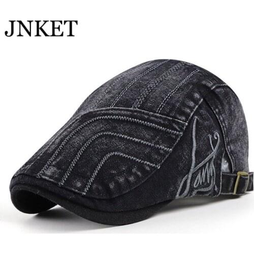 JNKET New Unisex Cotton Beret Hat Washed Fabric Peaked Cap Flat Caps Leisure Duckbill Cap Outdoor Travel Sunhat Adjustable Size