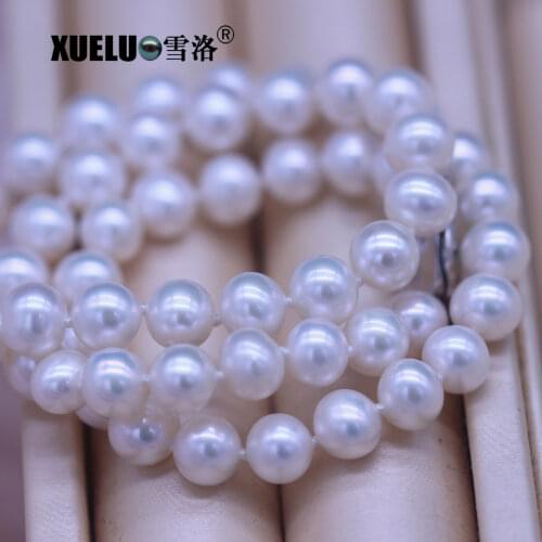XUELUO High Quality Classic Natural Cultured Freshwater Round Pearl Choker Necklace for mothers gift