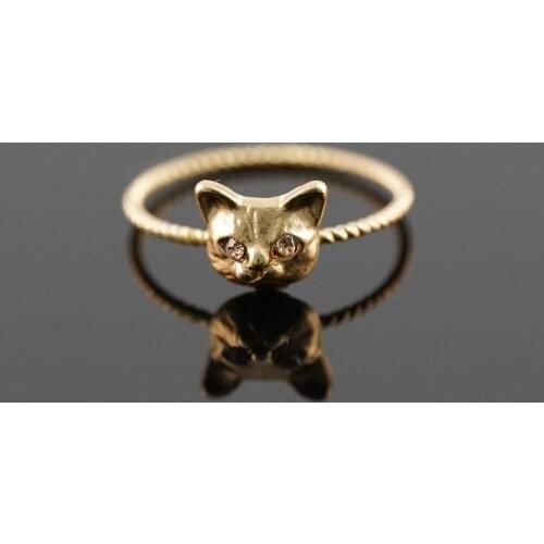 Korean Cute Kitten Ring Cat Paw Simple Style For Women Girls Daily Accessories Fashion Jewelry