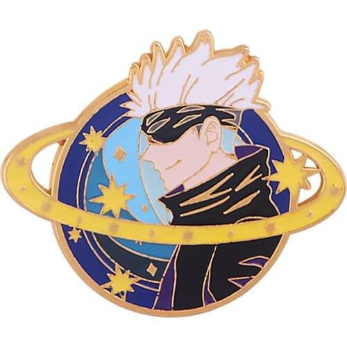 Game Jujutsu Kaisen Gojo Satoru Cosplay Metal Brooch Pin Alloy Badge Accessories Props