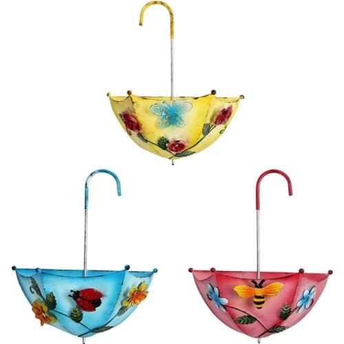 Metal Umbrella Hanging Planter Wall Decor Inspirational Plant Hanger Flower Pot
