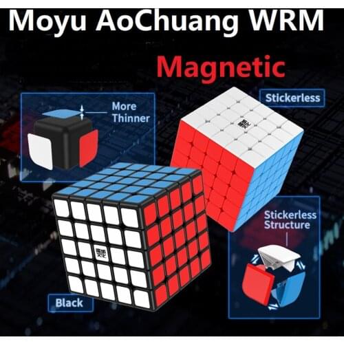 Moyu WR M / WR 5x5 4x4 3x3 2x2 Black Stickerless Speed Cube WRM 2X2 3X3 4X4 5X5 Magnetic Magic Cube puzzle Competition Cubes
